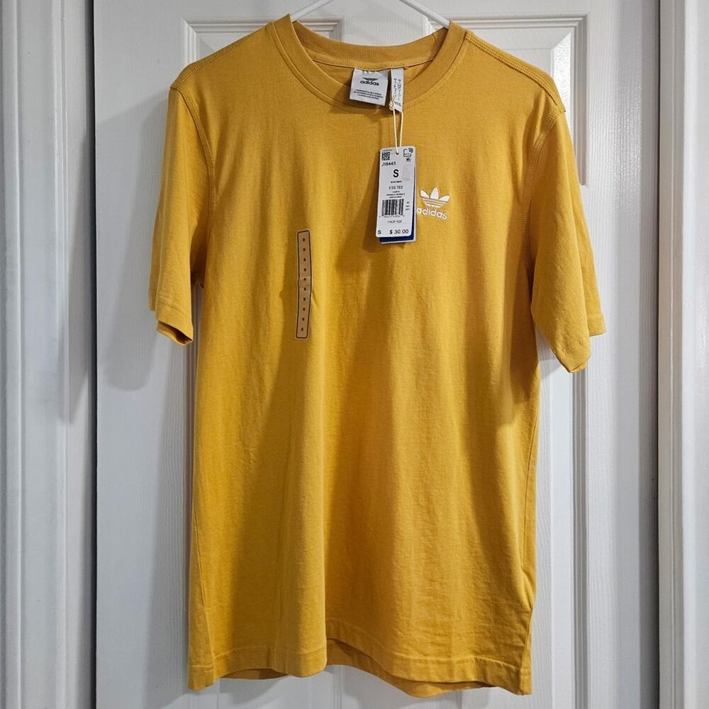 Adidas Men's Yellow T-Shirt